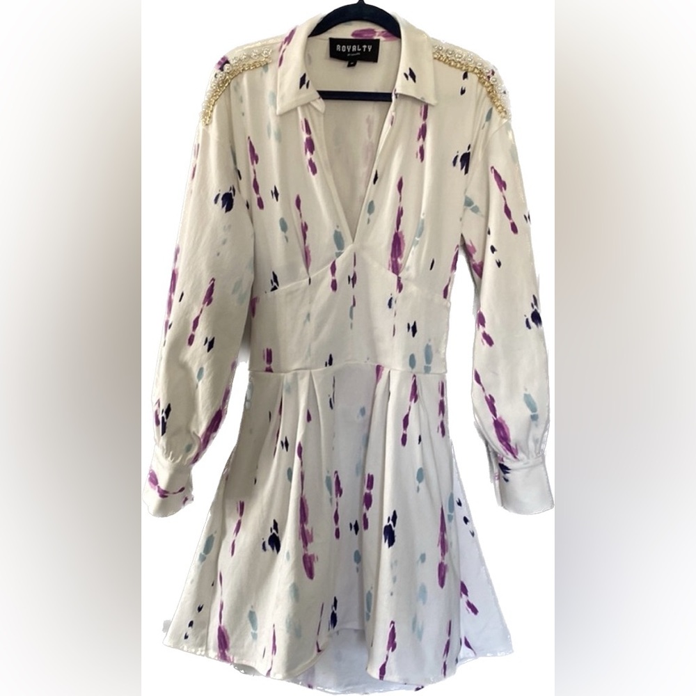 Royalty denim dress with shoulder detail.